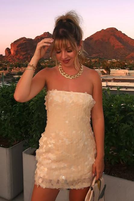 Chic Strapless Sequin Short Homecoming Dress