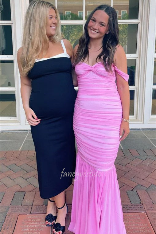 Off the Shoulder Sweetheart Ruched Mermaid Prom Dress