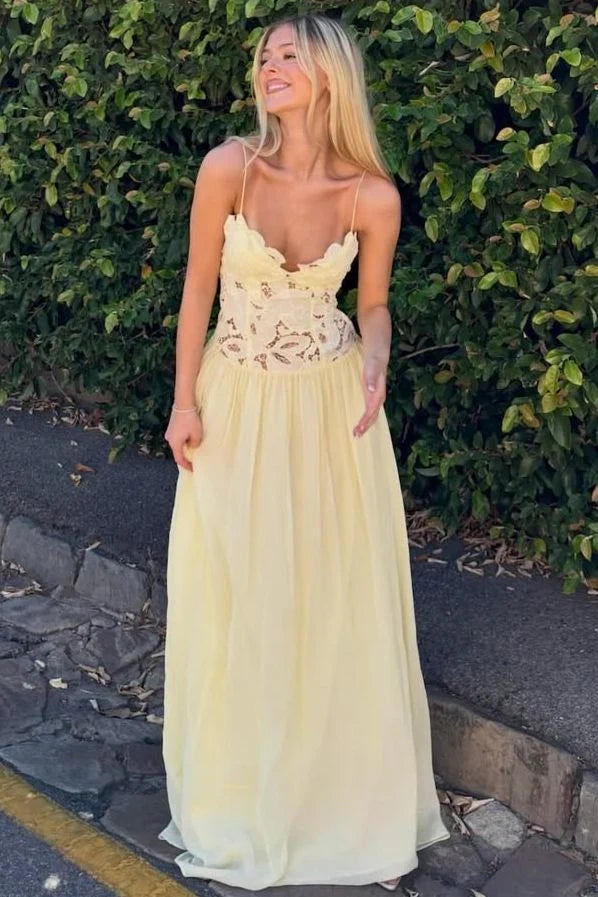 Fashion Lace And Chiffon A-Line Sleeveless Party Prom Dress