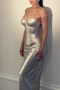 Fashion Sleeveless Empire Sweetheart Sequin Party Prom Dress