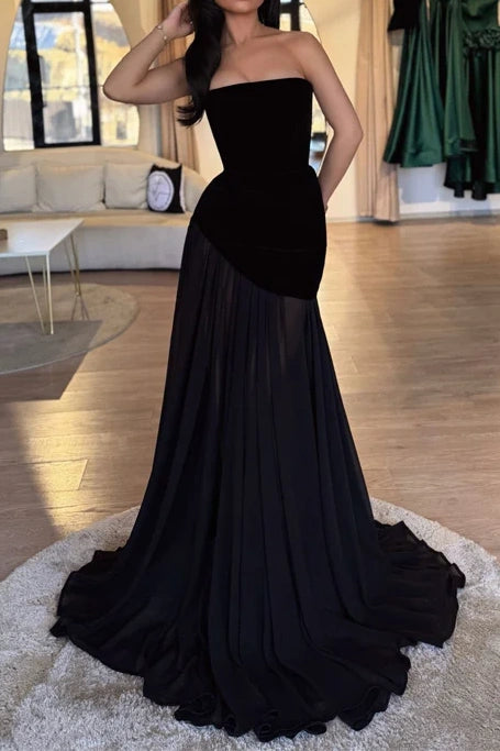 Fashion Strapless A-Line Two Tone Empire Party Prom Dress