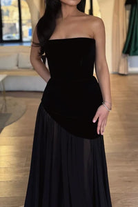 Fashion Strapless A-Line Two Tone Empire Party Prom Dress