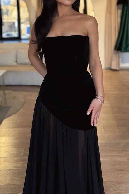 Fashion Strapless A-Line Two Tone Empire Party Prom Dress