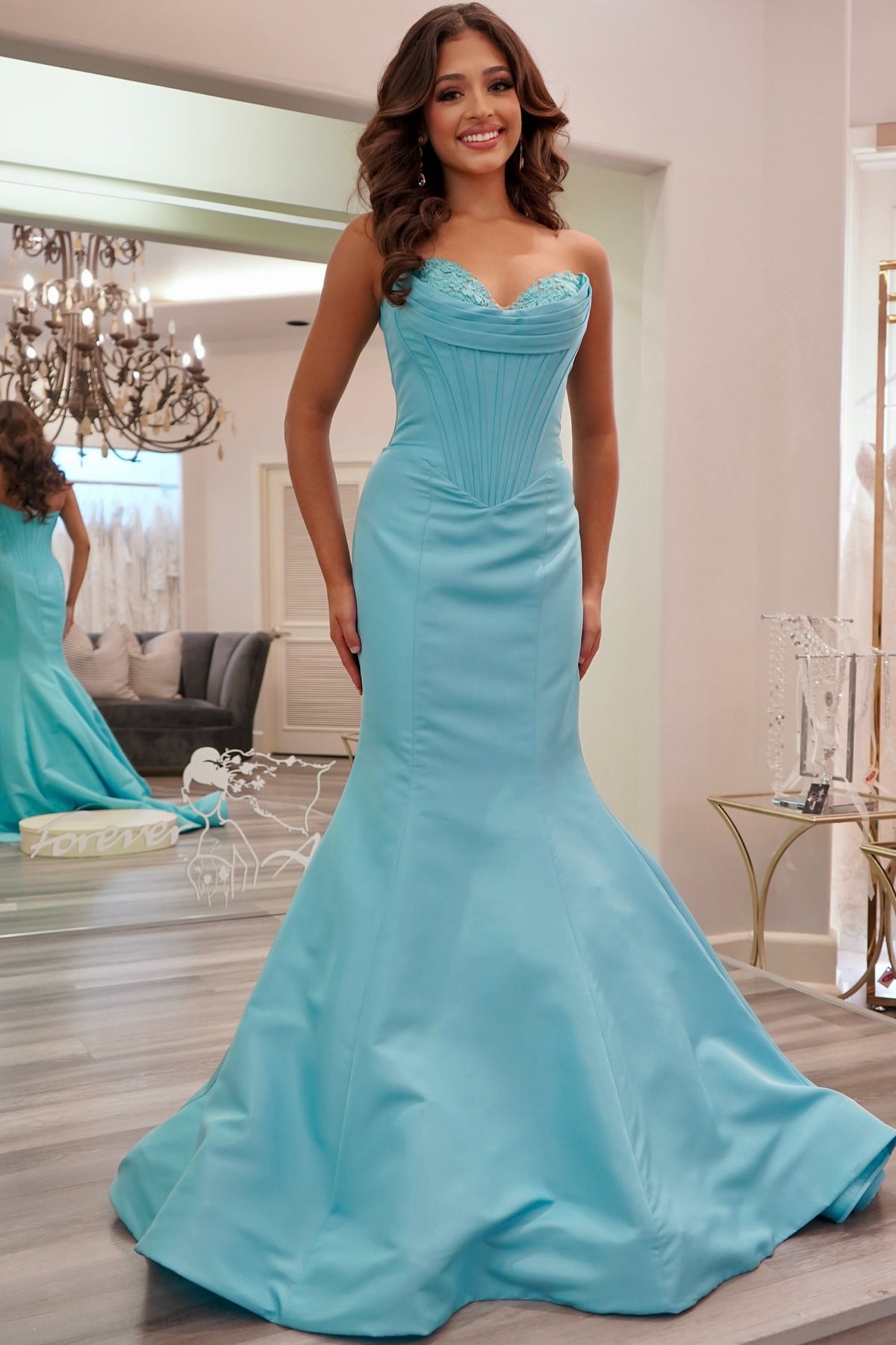 Fashion Sweetheart Strapless Mermaid Satin Party Prom Dress
