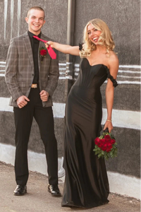 Floral Off-Shoulder Sweetheart Satin Mermaid Prom Party Dress