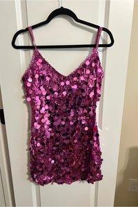 Glitter Fitted V-Neck Backless Sequin Party Homecoming Dress