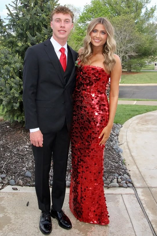 Glitter Sheath Strapless Empire Strapless Floor-Length Party Prom Dress