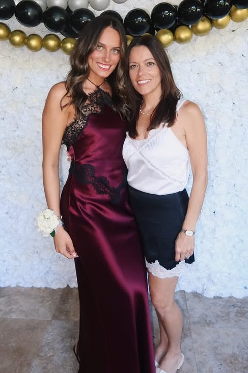 Hot Satin Halter Backless Sheath Party Prom Dress With Lace 