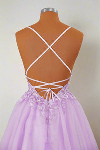 Lavender Short Party Dress Close Up Back Shot