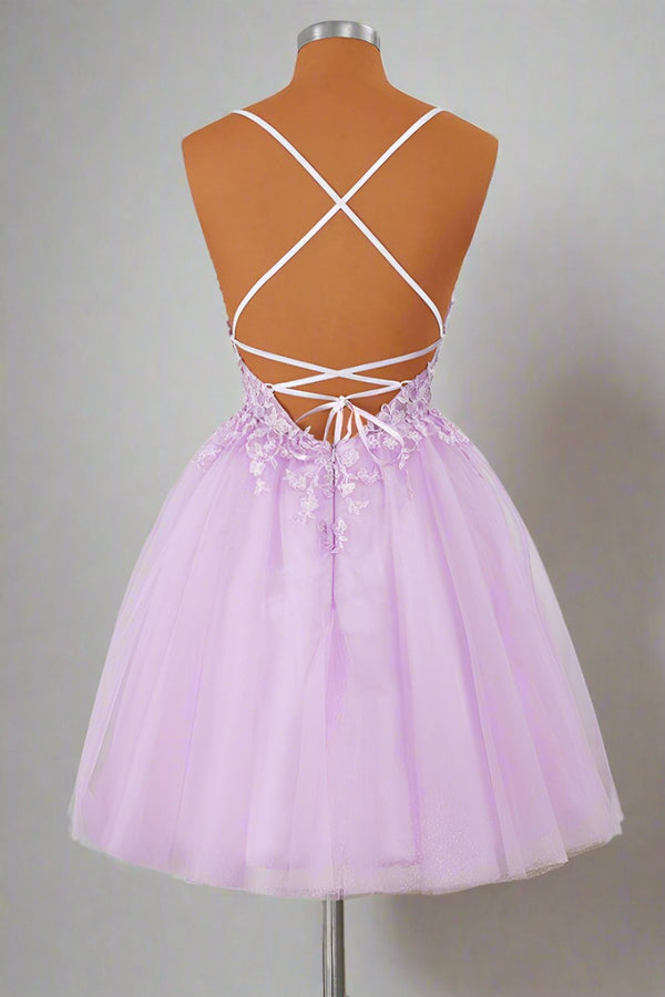 Lavender_Short_Party_Dress_Side_Back_Full_Shot