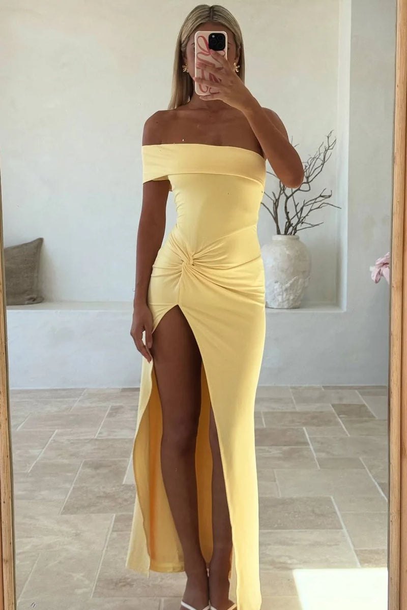 Casual Satin Fitted One Shoulder Ruched Empire Party Prom Dress