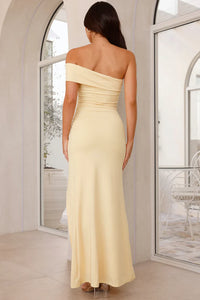 Casual Satin Fitted One Shoulder Ruched Empire Party Prom Dress