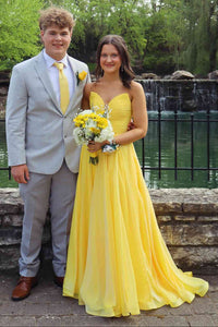 Modest A-Line V-Neck Strapless Pleated Empire Chiffon Party Prom Dress