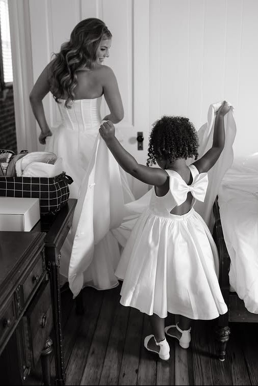 Modest Satin A-Line Sleeveless Empire Wedding Dress With Train