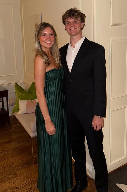 Modest Satin A-Line Sleeveless Strapless Pleated Party Prom Dress