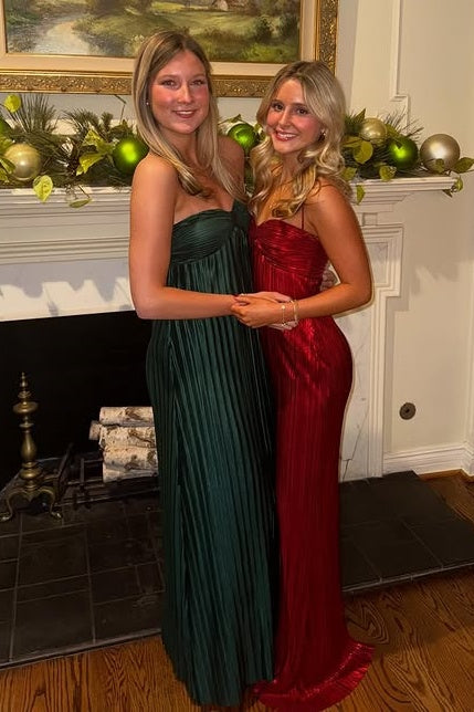 Modest Satin A-Line Sleeveless Strapless Pleated Party Prom Dress