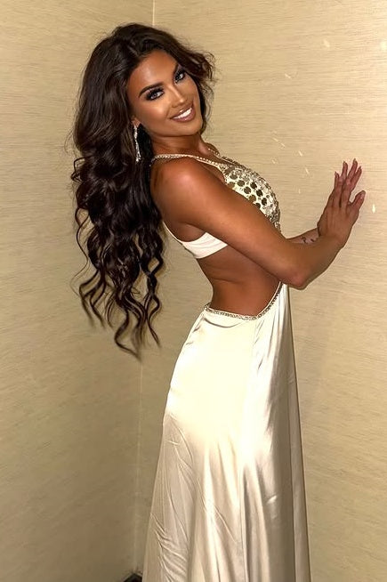 Modest Satin Sheath V-Neck Illusion Empire Party Prom Dress