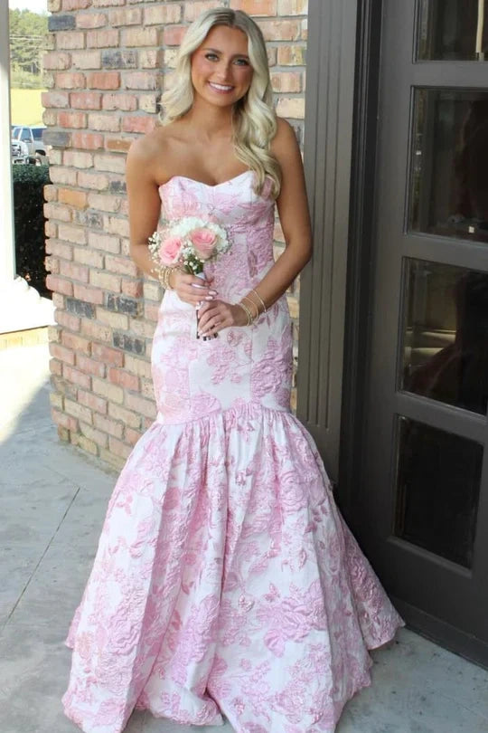 Modest Satin Strapless High Waist Mermaid Party Prom Dress