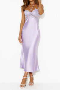 Modest Sweetheart Sleeveless Lace Top Satin Fitted Party Prom Dress