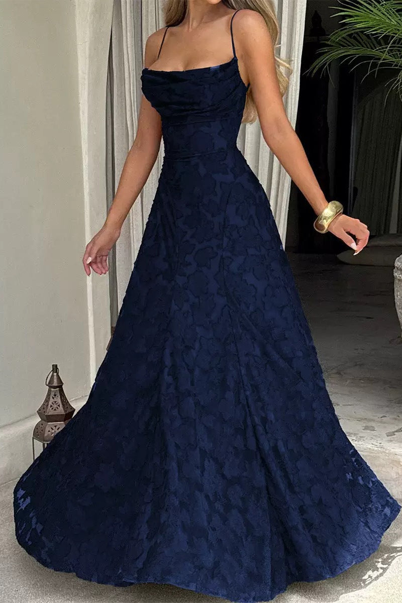 Elegant A-Line Empire Sleeveless Lace-Up Maxi Party Prom Dress