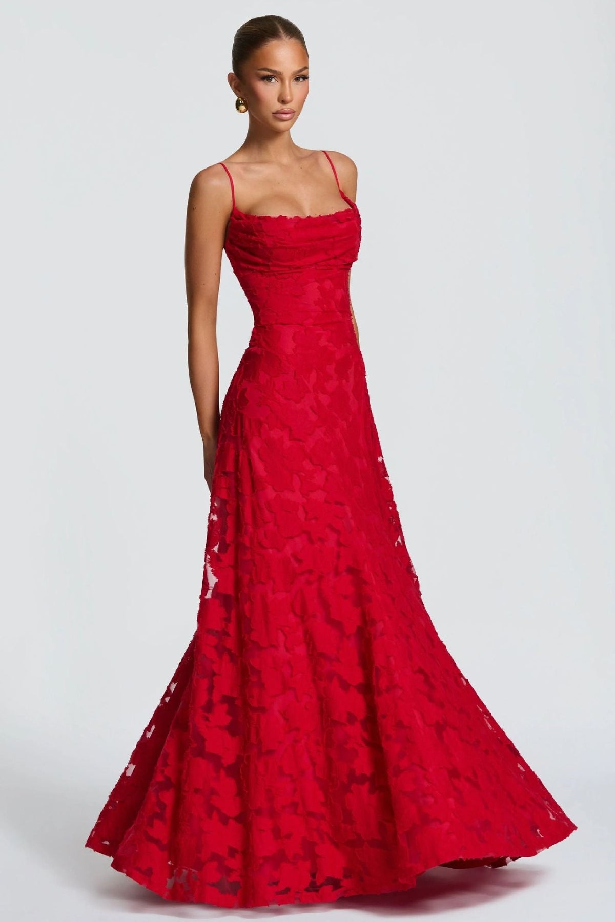 Elegant A-Line Empire Sleeveless Lace-Up Maxi Party Prom Dress