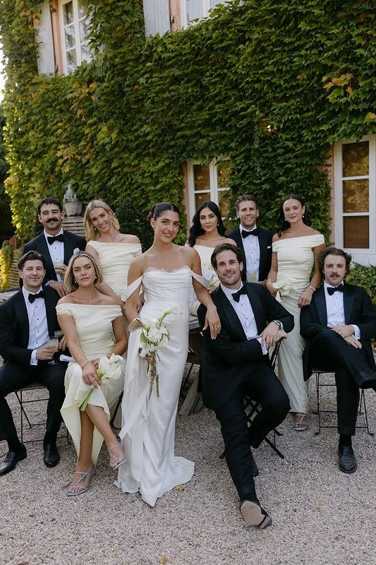 Off-Shoulder Sleeveless Satin Fitted Floor-Length Bridesmaid Dress