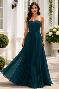 Pleated Chiffon A-Line Beaded Empire Mother Of The Bride Dress