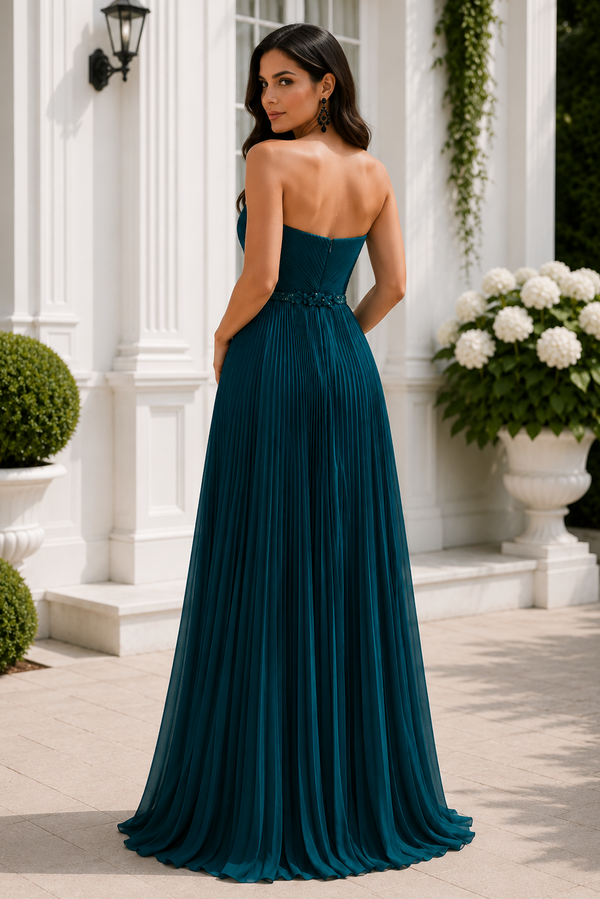 Pleated Chiffon A-Line Beaded Empire Mother Of The Bride Dress