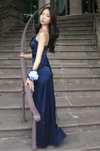 Popular Satin Sheath V-Neck Sleeveless Beaded Party Prom Dress