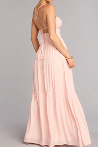 Pretty A-Line Sleeveless Empire Floor-Length Chiffon Party Prom Dress