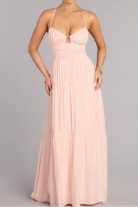 Pretty A-Line Sleeveless Empire Floor-Length Chiffon Party Prom Dress