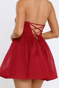 Pretty A-Line Sweetheart Strapless Chiffon Mini Party Homecoming Dress