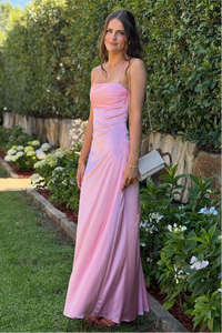 pretty in pink prom dress Simple Hot Tulle A-line With Slit MP745 or any occasion where timeless elegance meets modern sparkle Hot Pink Long Sequin Prom
