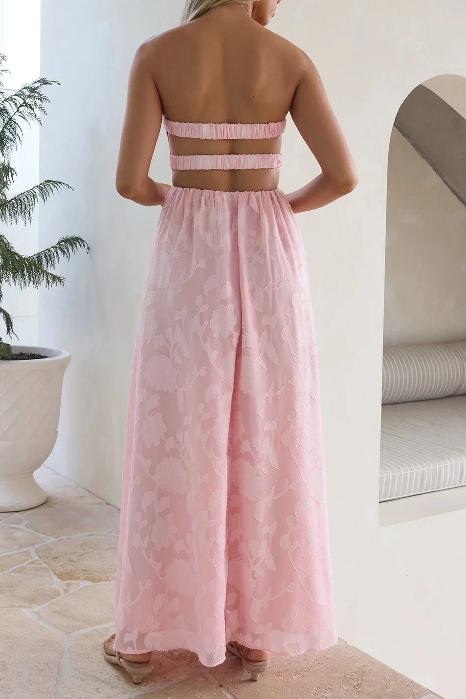 Pretty Satin A-Line Strapless Empire Floral Party Prom Dress