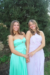 Pretty Satin A-Line Sweetheart Empire Pleated Long Party Prom Dress