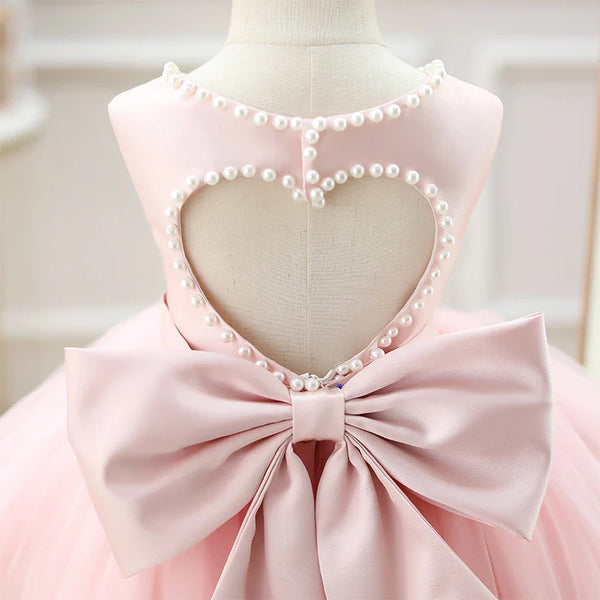 Pretty Scoop A-Line Satin Flower Girl Dress With Pearl And Bow