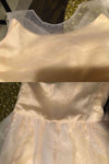 Simple Champagne Long Flower Girl Dress with Belt