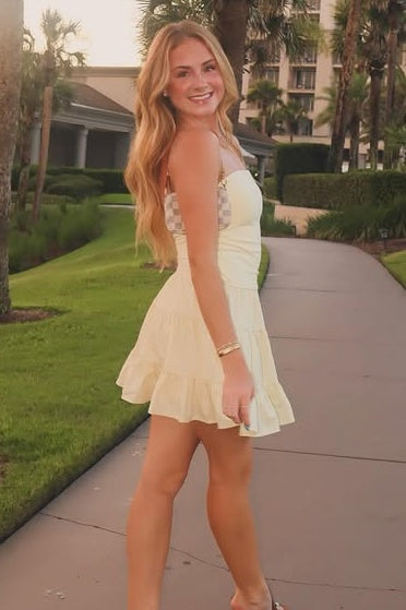 Satin A-Line Strapless Empire Ruffle Short Party Homecoming Dress