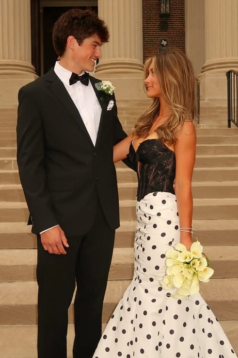 Sexy Sweetheart Strapless Mermaid Empire Lace And Satin Party Prom Dress 