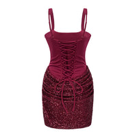 Sexy Two Tone Empire Bodycon Lace-Up Homecoming Party Dress
