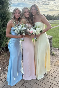 Simple A-Line Strapless Empire Maxi Chiffon Party Prom Dress