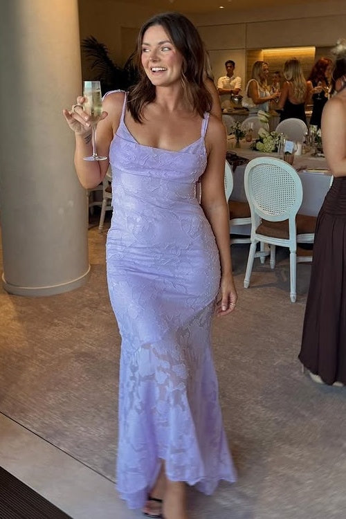 Spaghetti Straps Backless Floral Maxi Party Prom Dress