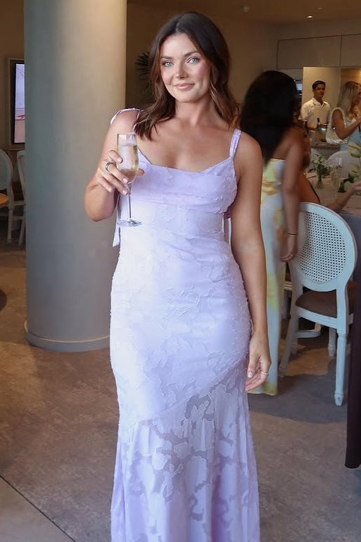Spaghetti Straps Backless Floral Maxi Party Prom Dress