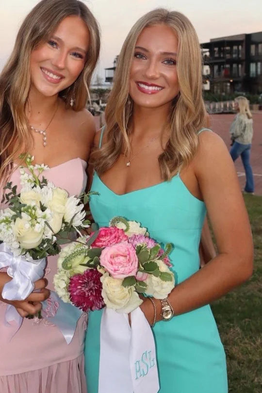 Spaghetti Straps Fitted Empire Casual Satin Party Prom Dress