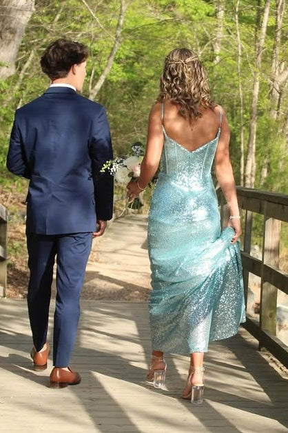 Spaghetti Straps Mermaid Fully Sequin Party Prom Dress With Train