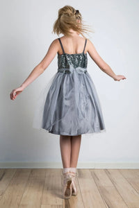 Spaghetti Straps Tulle And Sequin Flower Girl Dress