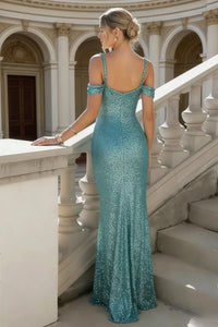 Sparkly Sequin Off-Shoulder Mermaid Party Prom Dress