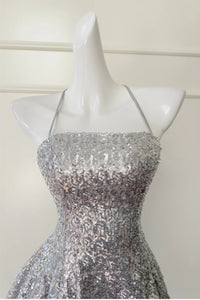 Sparkly Spaghetti Straps Lace-Up Fully Sequin Homecoming Dress