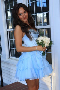 Sweetheart Sequin A-Line Ruffle Homecoming Dress