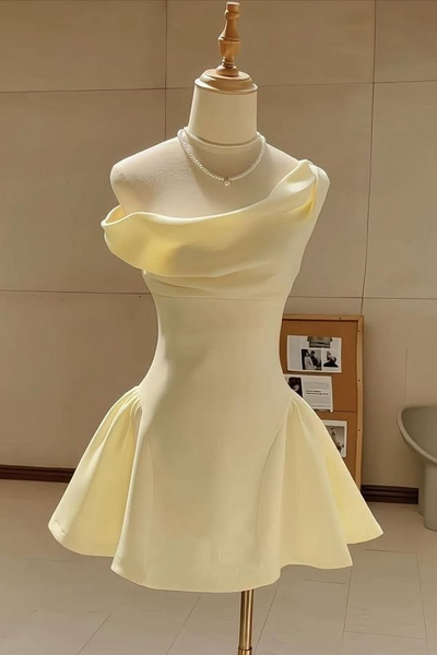 Sweet A-Line Satin Empire Sleeveless Short Party Homecoming Dress